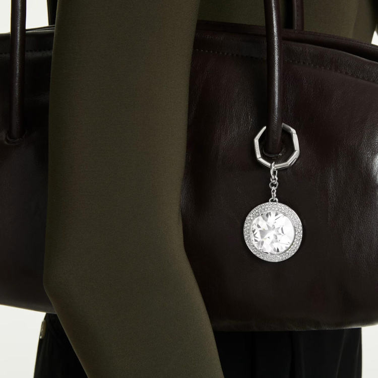 SWAROVSKI i UNA:BAGCHARM KEYRING WHI/RHS